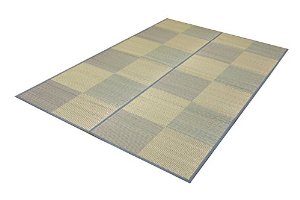 イケヒコ い草花ござ引っ敷き 『DX運動場裏貼CP』 青み 日本の首都間3畳（約174×261糎) （裏:不織布）