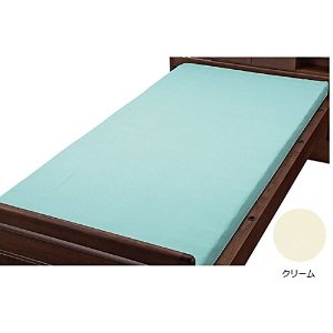 ウェルファン マットレス用ニット防水シーツ 95X195X10 クリーム W 009450