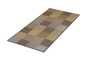 イケヒコ 純国産 い草花ござカーペット 『京刺子』 ブラウン 江戸間1畳（約87×174cm）