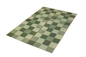 イケヒコ 純国産 い草ラグカーペット 『Fブロック2』 グリーン 約140×200cm（裏:ウレタン）