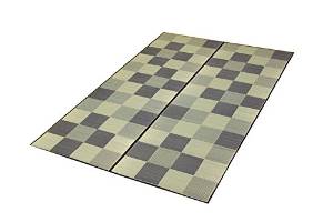 イケヒコ 純国産 い草ラグカーペット 『Fブロック2』 グレー 約140×200cm（裏:ウレタン）