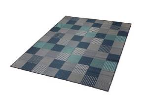 イケヒコ 純国産 袋織い草ラグカーペット 『京刺子』 ブルー 約191×250cm