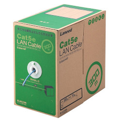 ELECOM エレコム RoHS対応LANケーブル/CAT5E/300m/ブルー/簡易パッケージ(LD-CT2/BU300/RS)