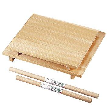 ナガノ産業 3407102  木製麺台(麺棒付)スプルス中60×80×7.5cm