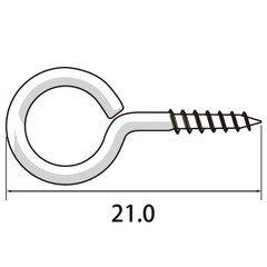 福井金属工芸 6900-B 丸ヒートン21mm