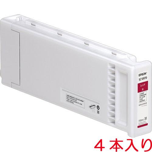 EPSON エプソン インキ薬莢(赤いこと700ml×4本入り口・入口)(SC10R70P)