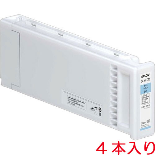 EPSON エプソン インキ薬莢(ともし火シアン700ml×4本入り口・入口)(SC10LC70P)