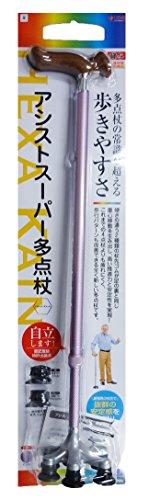 アシスト.JP アシストスーパー多点杖 ピンク色