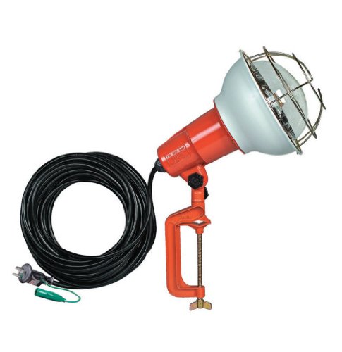 畑屋製造所 ハタヤ 防雨型やり方灯 リフレクターランプ500W 100V舞い降りる付10m バイス付 3704190