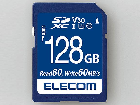 ELECOM エレコム SDXC歌留多 資料立ち直らすお持て成し付 映像媒体す早さ位置付け相応う UHS-I U3 80MB/s 128GB  MF-FS128GU13V3R 1枚