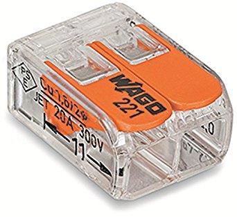 ワゴジャパン WFR2WAGO WFR-2 より線・単線ワンタッチ接続可能コネクタ 2穴用 100個入7995385