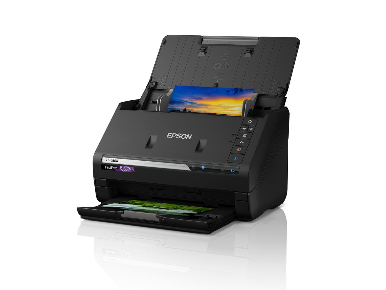 EPSON エプソン FF-680W 検面調書スキャナ 両面読み込む可 A4/私製絵はがき/名刺 600 dpi USB繋ぎ合わせる