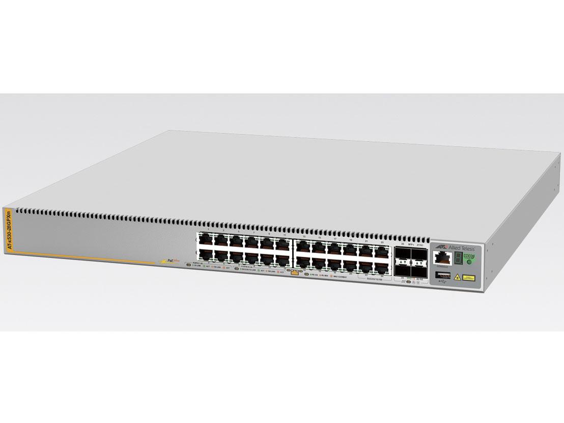 ALLIEDTELESIS アライドテレシス AT-x530-28GPXm-Z7[100/1000BASE-Tx20(PoE-OUT)、100/1000/2.5G/5GBASE-Tx4(PoE-OUT)、SFP+スロットx4(デリバリースタンダード保守7年付)](3825RZ7)画像