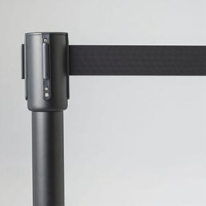 テラモト ベルトパーテーションスタンドSH ブラックタイプ ベルト:黒 1台
