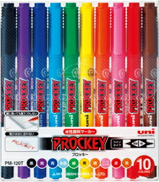 三菱鉛筆 水溶性目じるし プロッキー PM-120T 10色仕掛ける×10個入   PM-120T-10C(N)