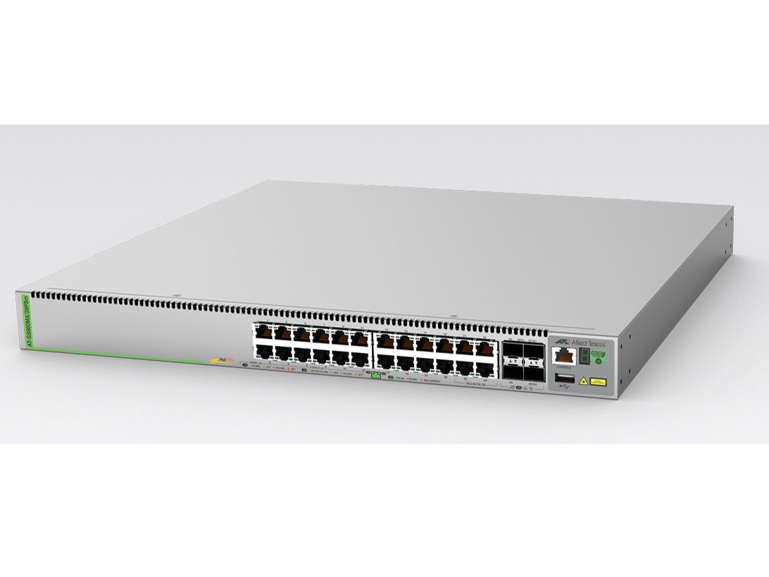 ALLIEDTELESIS アライドテレシス AT-GS980MX/28PSm [10/100/1000BASE-Tx20(PoE-OUT)、100M/1G/2.5G/5GBASE-Tx4(PoE-OUT)、SFP+スロットx4](3826R)画像