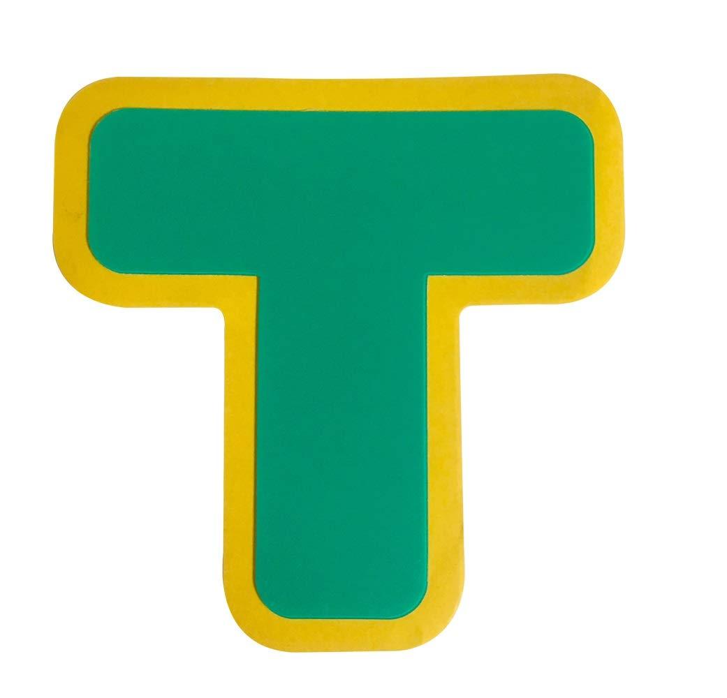 セーフラン安全用品 フロア表示(高耐久タイプ) T字型 緑色 10枚セット 10947 (1474378)