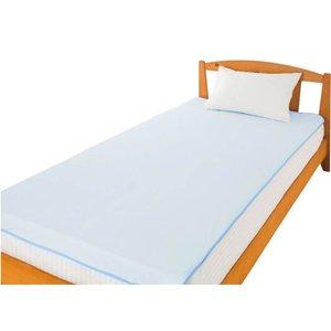 ケアファッション 綿パイル防水シーツ(全面) (39199-01) サックス