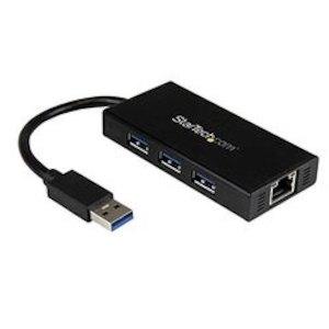 STARTECH.COM 3ポートUSB 3.0ハブ付きギガビット対応LANアダプタ (ST3300GU3B)