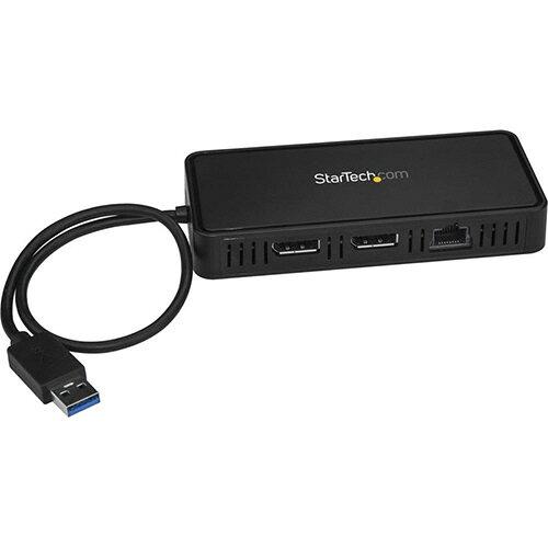 STARTECH.COM スターテック.com USB 3.0接続デュアルDisplayPort対応ノートパソコン用ドッキングステーション デュアル4K/60Hz対応DPハブ GbEポート USBA2DPGB