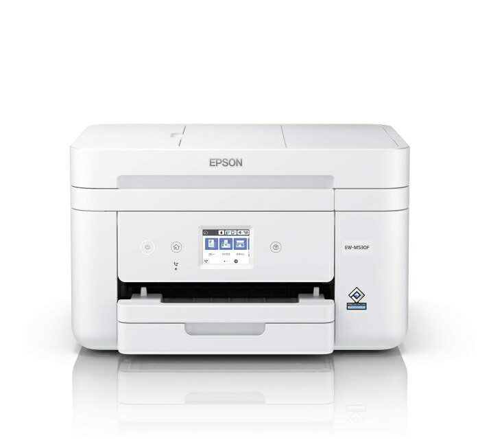 EPSON エプソン EW-M530F Colorio インクジェット印刷工 インキ4色 染め料+絵の具 4800×1200 dpi 最大限度質問用紙大きさA4 繋ぎ合わせる(USB)〇 繋ぎ合わせる(有線ローカルエリアネットワーク/無線電話ローカルエリアネットワーク)〇 スキャナー役立つこと有り 転写物役立つこと有り FAX役立つこと有り 白いこと