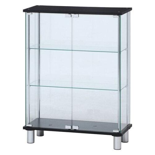 楽天市場】不二貿易 ガラスディスプレイケース 3段 ワイド ブラック