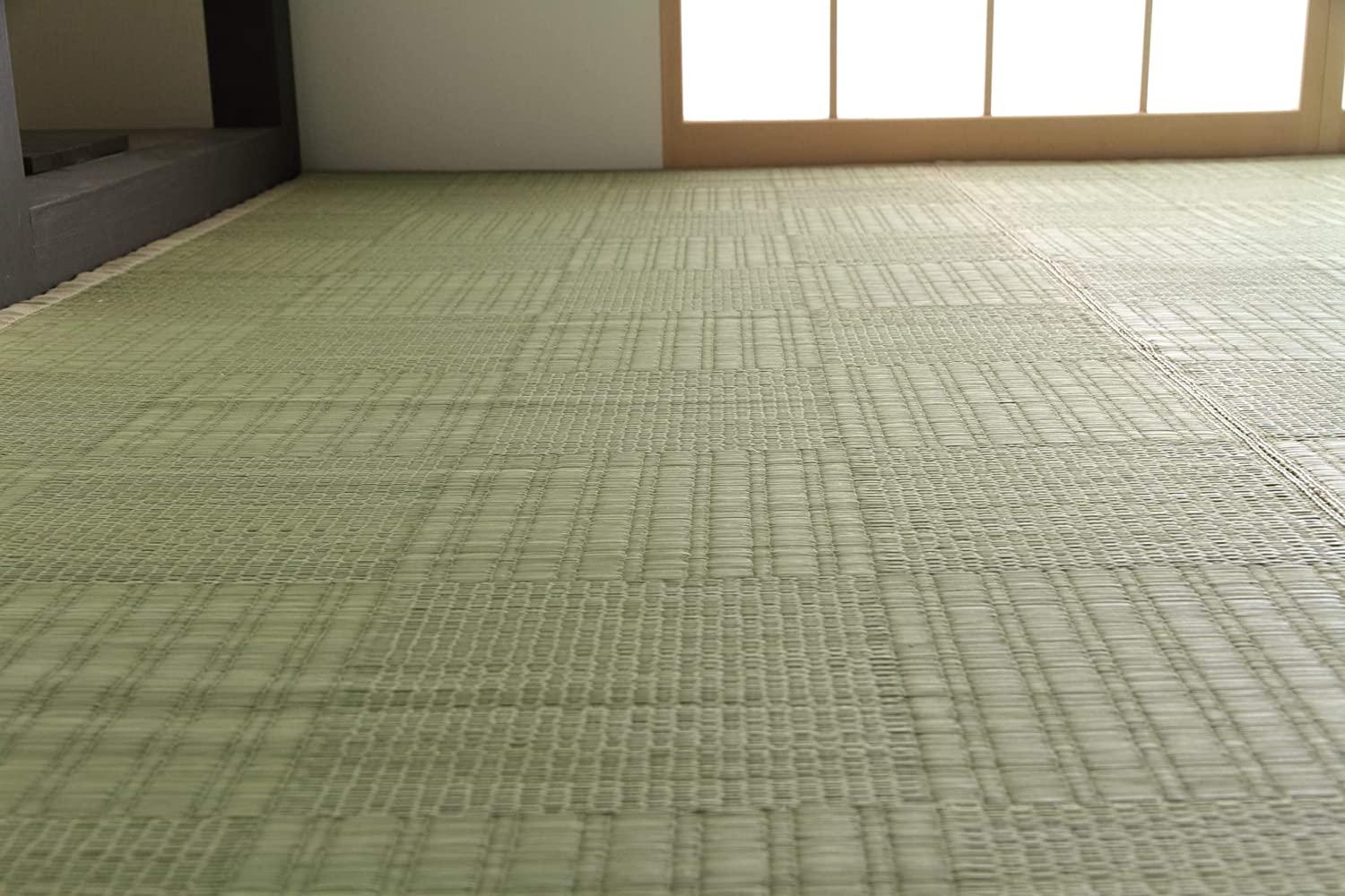 イケヒコ 純国産 い草 上敷き カーペット 格子柄 本間8畳 (約382×382cm)