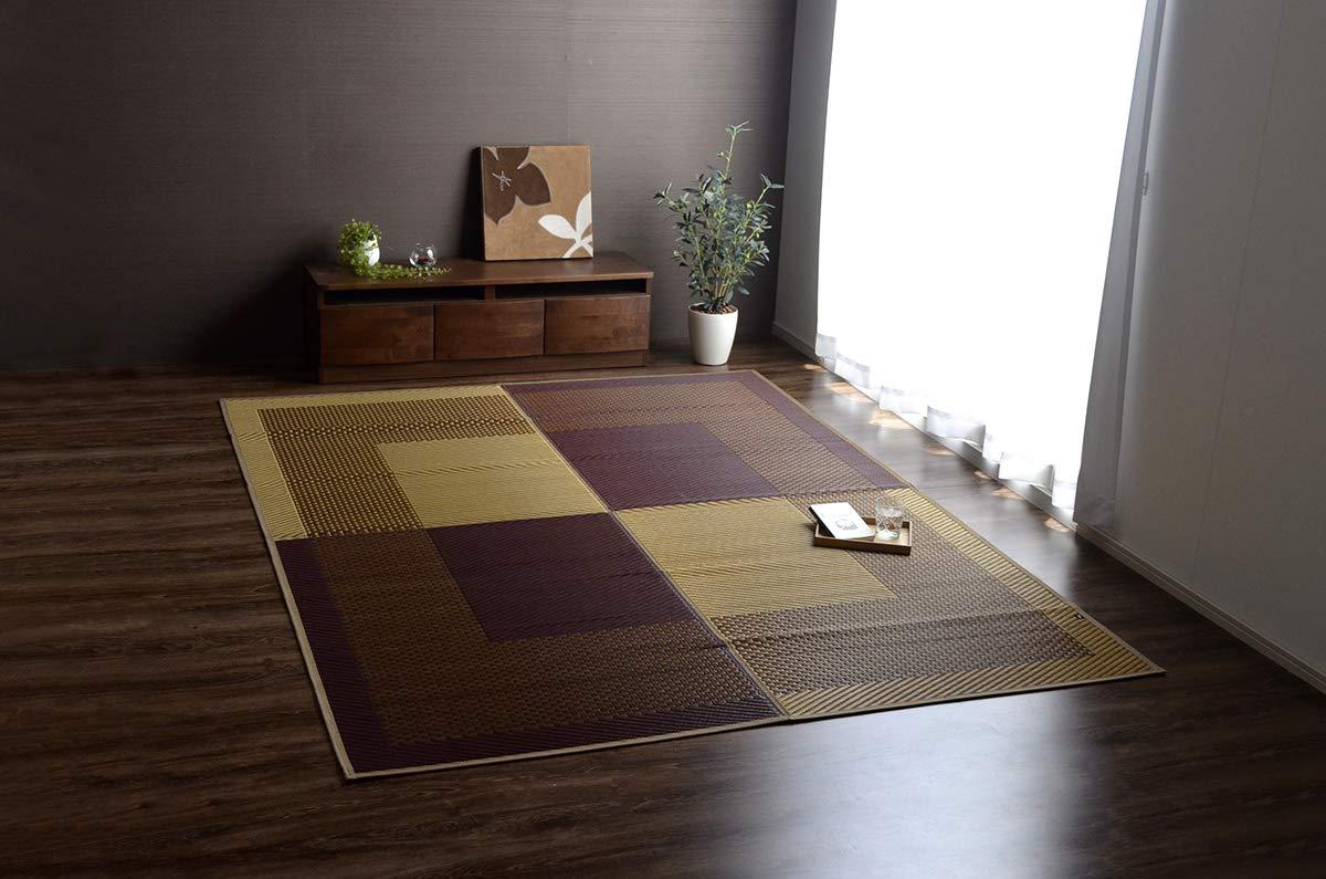 イケヒコ 引っ敷き 矩形 夏用 ふっくら い草 分かりやすい ベージュ 191×250珊