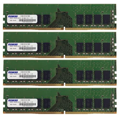 ADTEC アドテック ADS3200D-E16GDB4 DDR4-3200 UDIMM ECC 16GBx4枚 2Rx8(ADS3200D-E16GDB4)