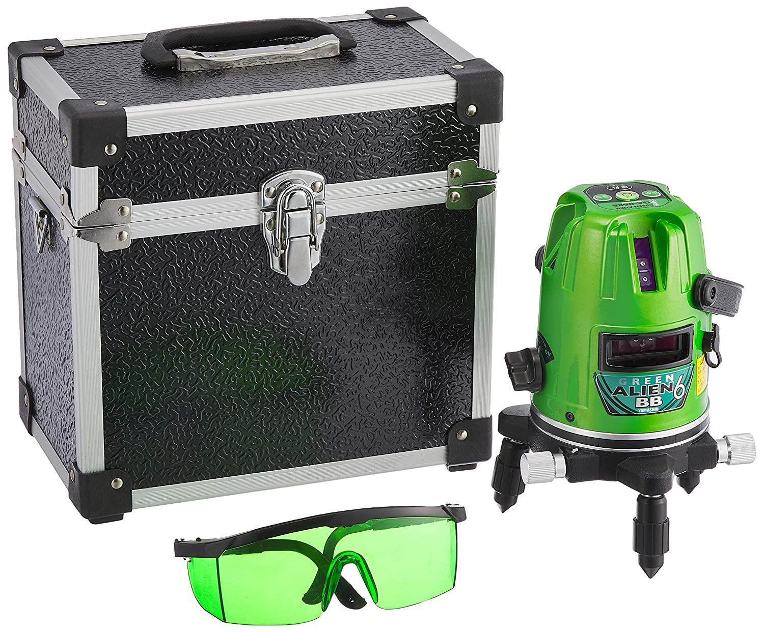 山真製鋸(YAMASHIN)緑であること見ず知らずレーザ墨出し器 GA-06BB(4道のり大矩・4垂直方向・1気泡管水準器伝達ルート照らしだす印字機)