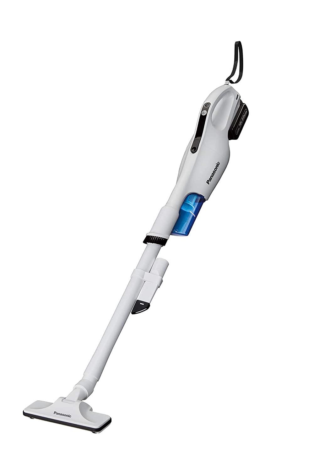 PANASONIC パナソニック パナソニック充電 スティックサイクロンクリーナーEZ37A5 デュアル(14.4V/18V対応) 吸引持続力約6倍(EZ37A3比) 18V大容量5.0Ah電池1個・充電器付 ホワイト EZ37A5LJ1G-W