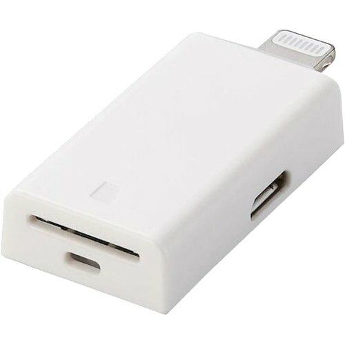 ELECOM エレコム Lightning歌留多読み手/microSD専用/Type-C取り替えっこアダプター嘱する/直挿し/白いこと(MR-LD102WH)