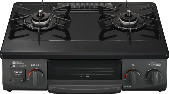 RINNAI リンナイ リンナイ ガステーブル 都市ガス12A・13A用 幅約56cm 片面焼きグリル 左強火力 KG35NBKL/13A ブラック｜ECJOY！店