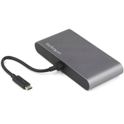 STARTECH.COM StarTech.com Thunderblot 3 ハブ サンダーボルト3ミニドック デュアル 4K/60Hz DisplayPort/1ポートUSB-Aハブ(3.2)/ギガビット有線LANポート/本体一体型28cmケーブル TB3ミニドッキングステーション Mac ＆ Windows対応 TB3DKM2DPL