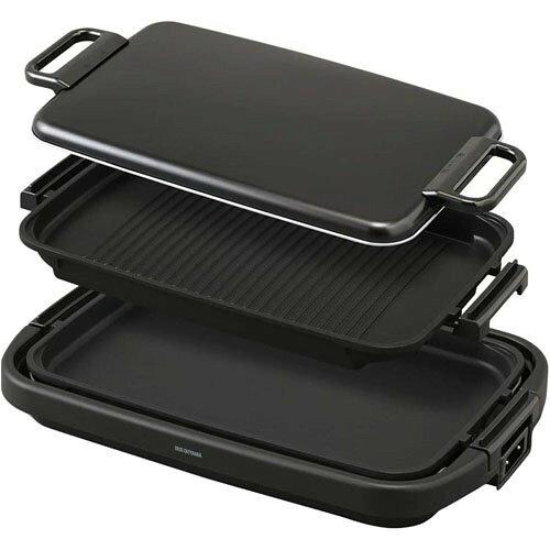IRISOHYAMA アイリスオーヤマ アイリスオーヤマ ホットプレート ワイドホットプレート 焼き肉プレート 平面プレート 2枚 SWHP-012-B ブラック