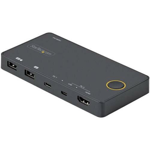 STARTECH.COM StarTech.com 2ポートKVMスイッチ/USB-A + HDMI ＆ USB-Cスイッチャー/4K60Hz HDMI 2.0シングルモニタ対応/デスクトップ＆ノートPC切替器/USBバスパワー/Thunderbolt 3互換 SV221HUC4K