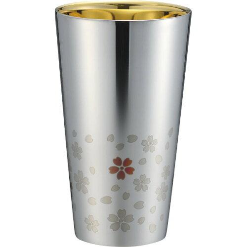 和平フレイズ さくら街道 ステンレス二重タンブラー300ml(内面金メッキ)(ME-7349) (1034290)【入数:20】