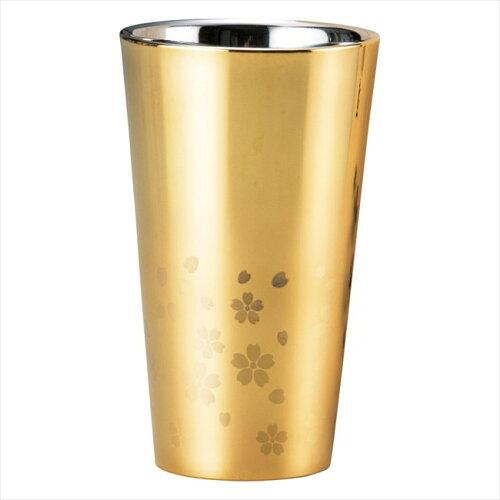 和平フレイズ さくら主要道路 ステンレス鋼二重タンプラー300ml(見せ掛け金メッキ)(ME-7350) (1034291)【入数:20】