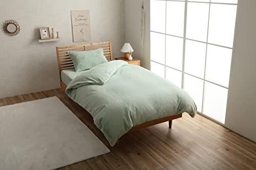 イケヒコ 寝具 ふとん ラピアス 掛け布団カバー 約150×210cm シングル ピスタチオグリーン 無地 エコ フェイクファー 洗える 冬用 あったか おしゃれ #1597539