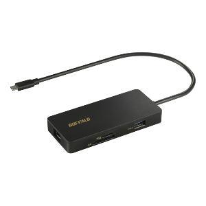 BUFFALO 緩衝装置置き目 Type-C繋ぎ合わせる 縛ステイション PD相応う CR付 黒いこと(LUD-U3-CGCBK)