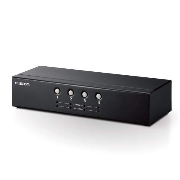 ELECOM エレコム KVM-NVXSN4 マイコンうつり変わり器(KVM)/VGA相応う/4台うつり変わり(KVM-NVXSN4)
