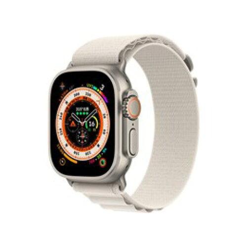 APPLE アップル Apple Watch Ultra(GPS + Cellularひな形)- 49粍チタニウム容れものとスターライトアルパインループ - S