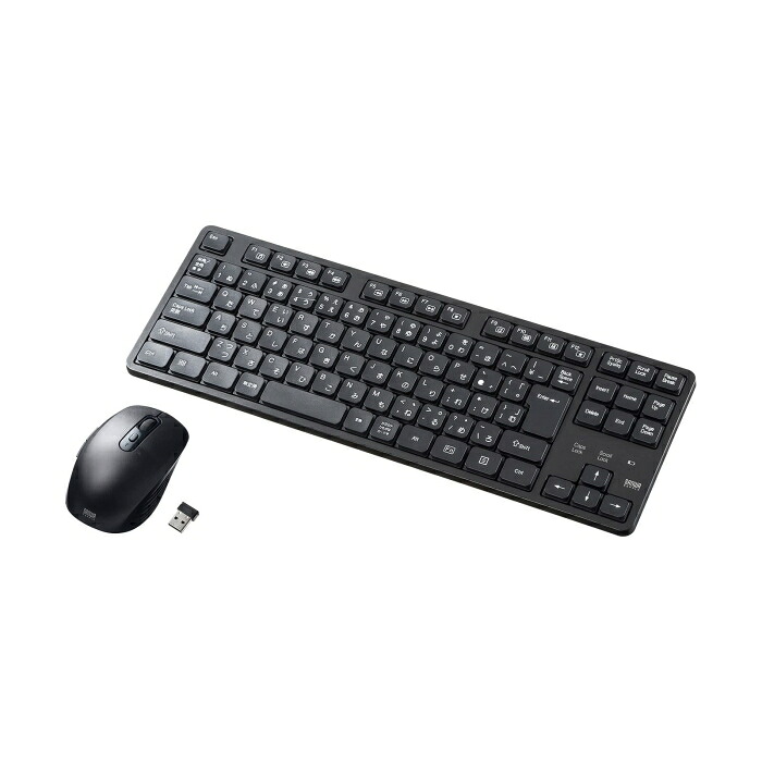 SANWASUPPLY サンワサプライ ワイヤレス静音キーボードマウスセット（テンキーなし） SKB-WL38SETBK