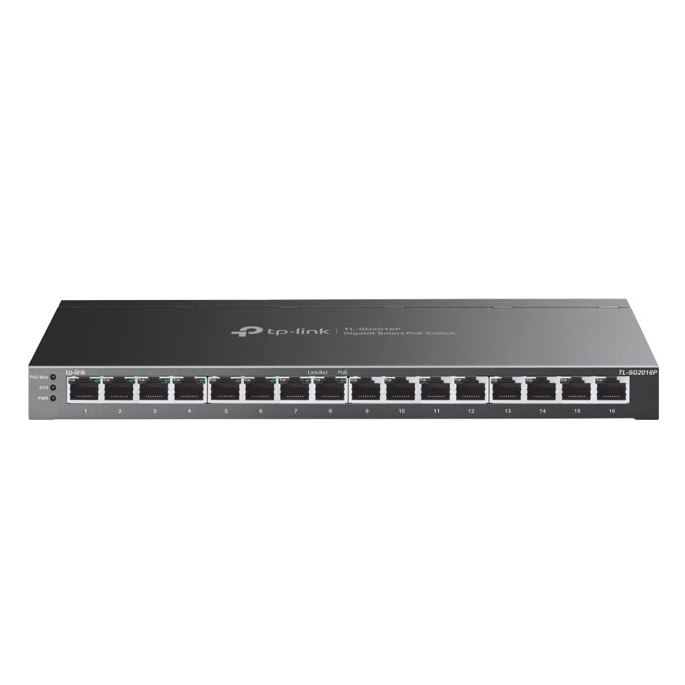 TP-LINK JetStream 16ポートギガビットスマートスイッチ(8 PoE+界面積み上げる)(TL-SG2016P(UN))