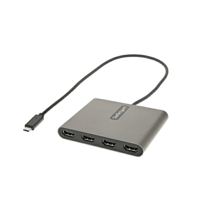 STARTECH.COM StarTech.com USB-C繋ぎ合わせるクアッドHDMI見せびらかす取り替えっこアダプター/USB-C - HDMI 4最終生産物変換器/1080p 60サイクル/USB Type-C繋ぎ合わせる/HDMI増設アダプター/Windowsのみ相応う USBC2固定ディスク4