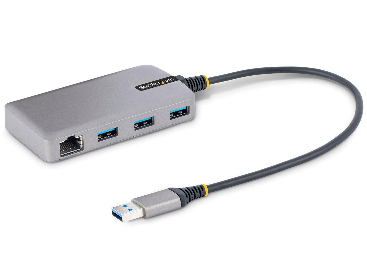 STARTECH.COM USBこしき/USB-A/ローカルエリアネットワークアダプタ内蔵/5GBPS/3XUSB 3.2 GEN1/二階建てバス力強さ/3