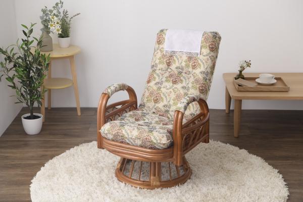 谷村実業 天然籐リクライニング回転座椅子ハイ 【TAN-230H】 20,150円