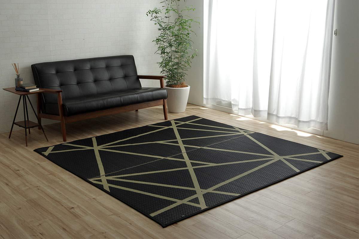 イケヒコ い草 引っ敷き Fレヴィン 黒いこと 約191×250糎 ふっくら 裏付き添い人 日本製 #8245839