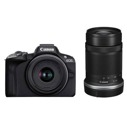 CANON 加農砲 (キヤノン)Canon EOS R50 ＜黒いこと＞+RF-S18-45IS STM・RF-S55-210粍 F5-7.1 IS STM W望遠レンズ一揃いの道具