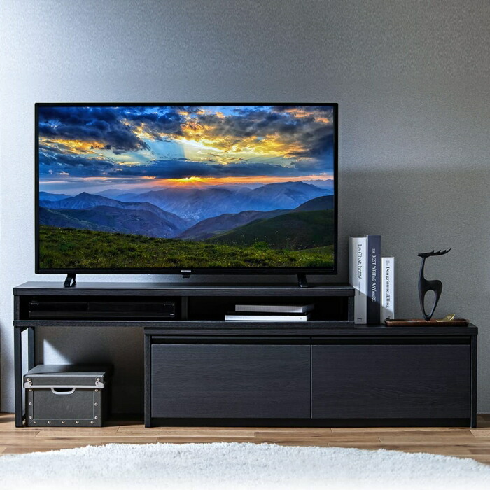 IRISOHYAMA アイリスオーヤマ 伸縮テレビ台 STS-100U-B ブラック